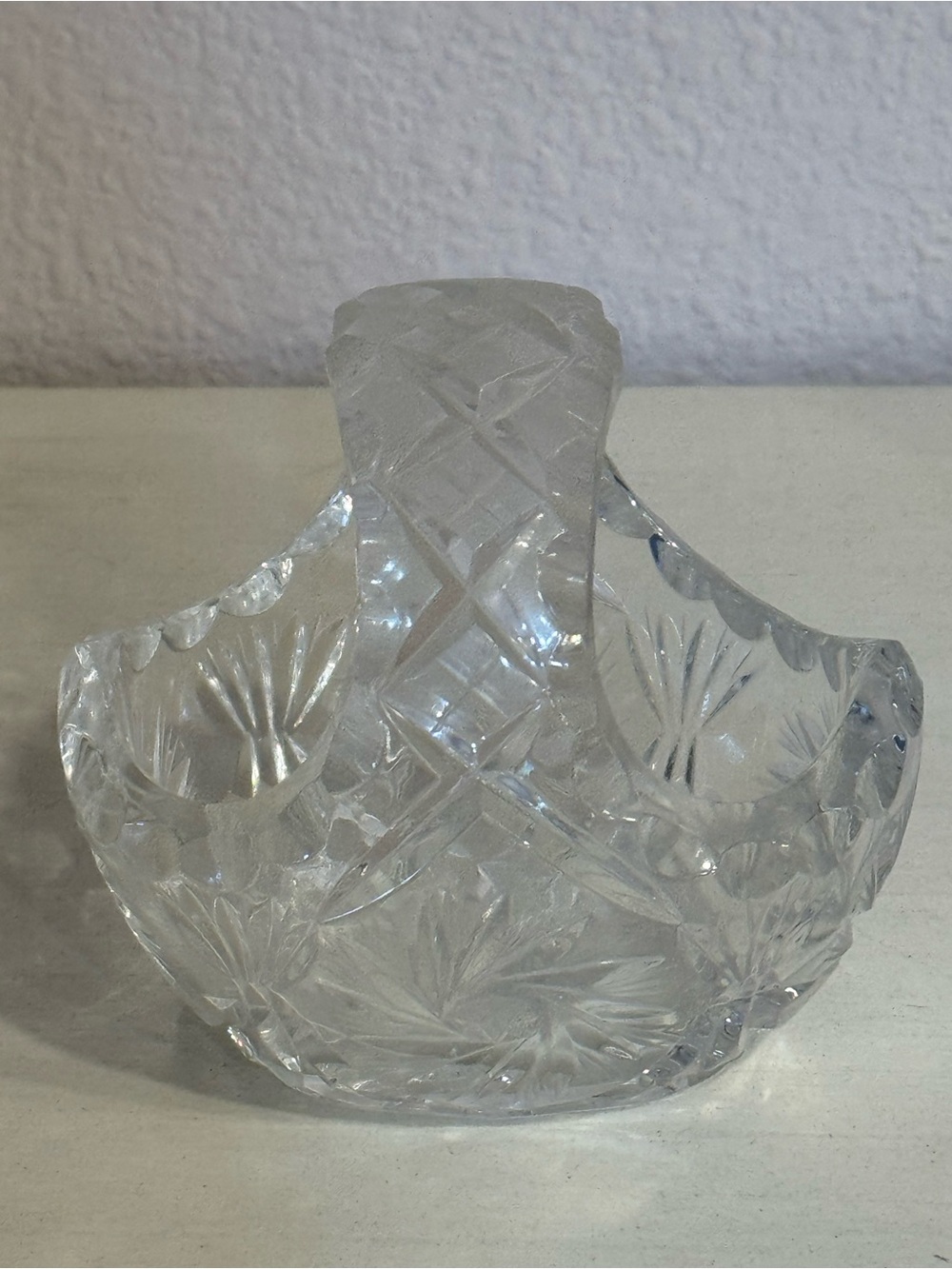 Clear Hand-Cut Lead Crystal Basket
